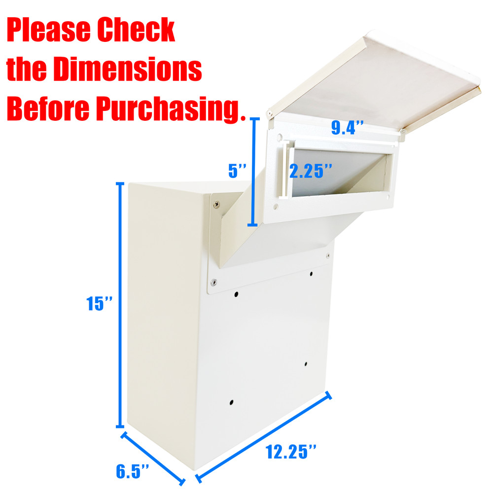 Through-The-Wall Drop Box with Rainproof Cover | Heavy Duty Through Wall Mailbox