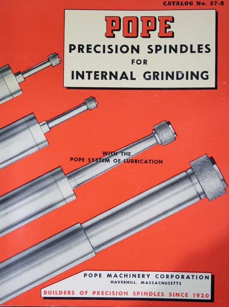 Pope Spindle Specification Catalog Manual