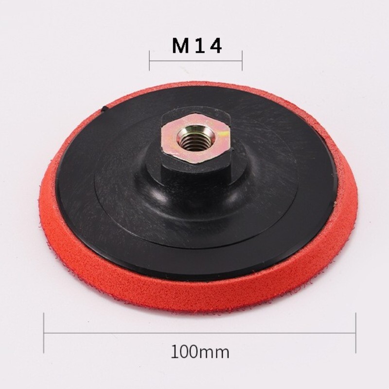 4" M14 Hex Nut Hook and Loop Backing Pad Orbital Sander Polishing Pad, Red