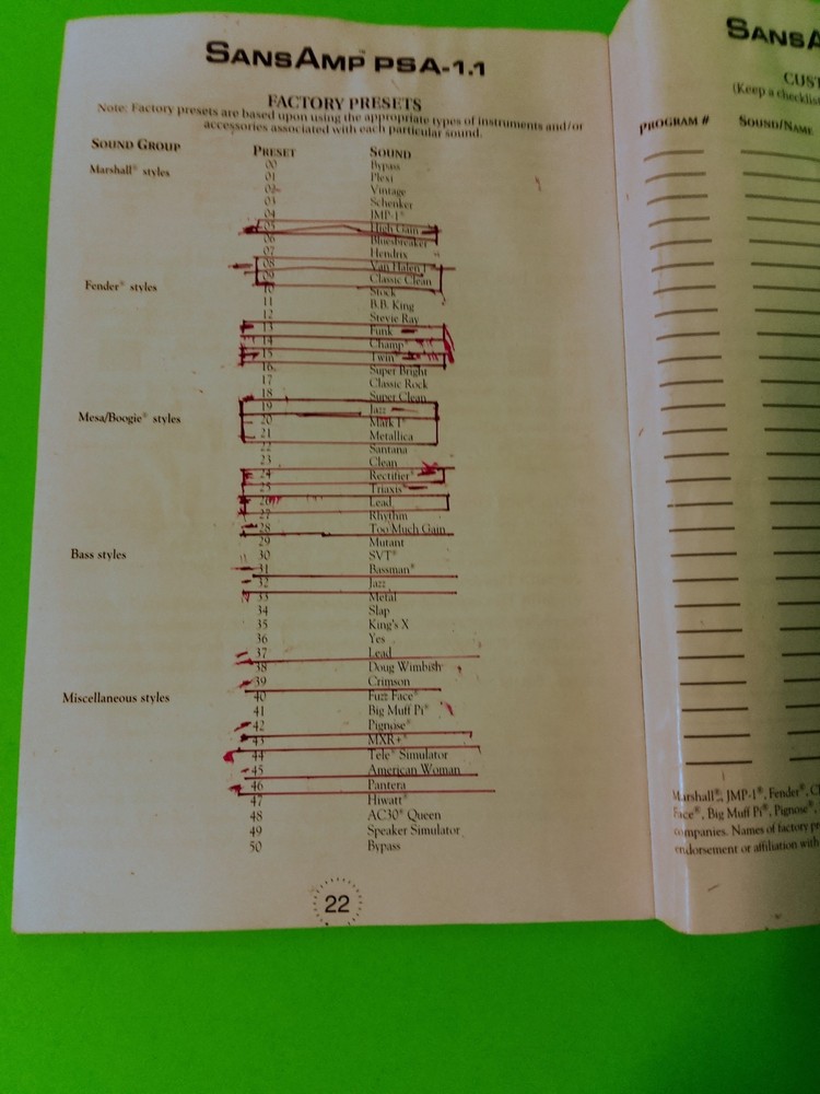 Tech 21 Sansamp PSA 1.1 Guitar Preamp Rack Mount Processor