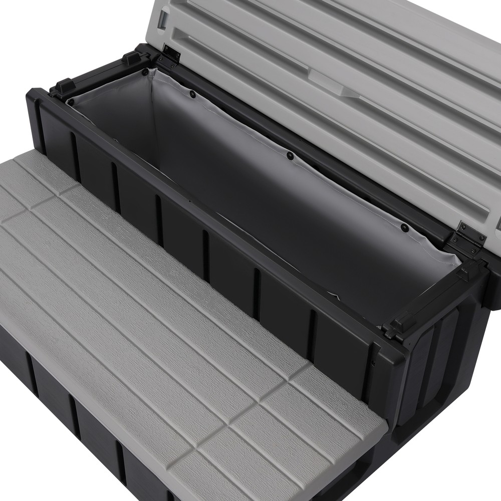 2-Step 36" Patio Spa Hot Tub Step Slip-Resistant Surface W/ Compartment Storage