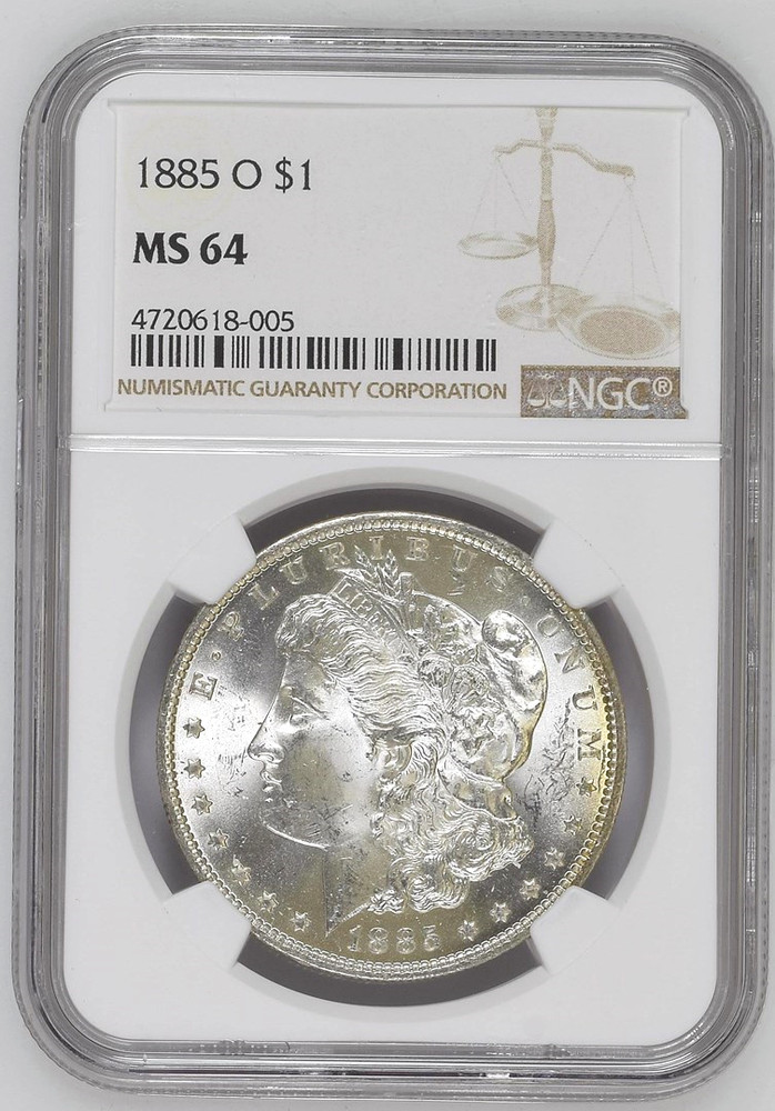 1885-O Morgan Silver Dollar, NCG MS 64