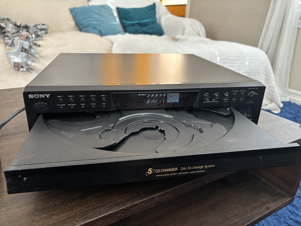 Sony CDP-CE275 5-Disc CD Changer Player Ex-Change System-Tested- No Remote