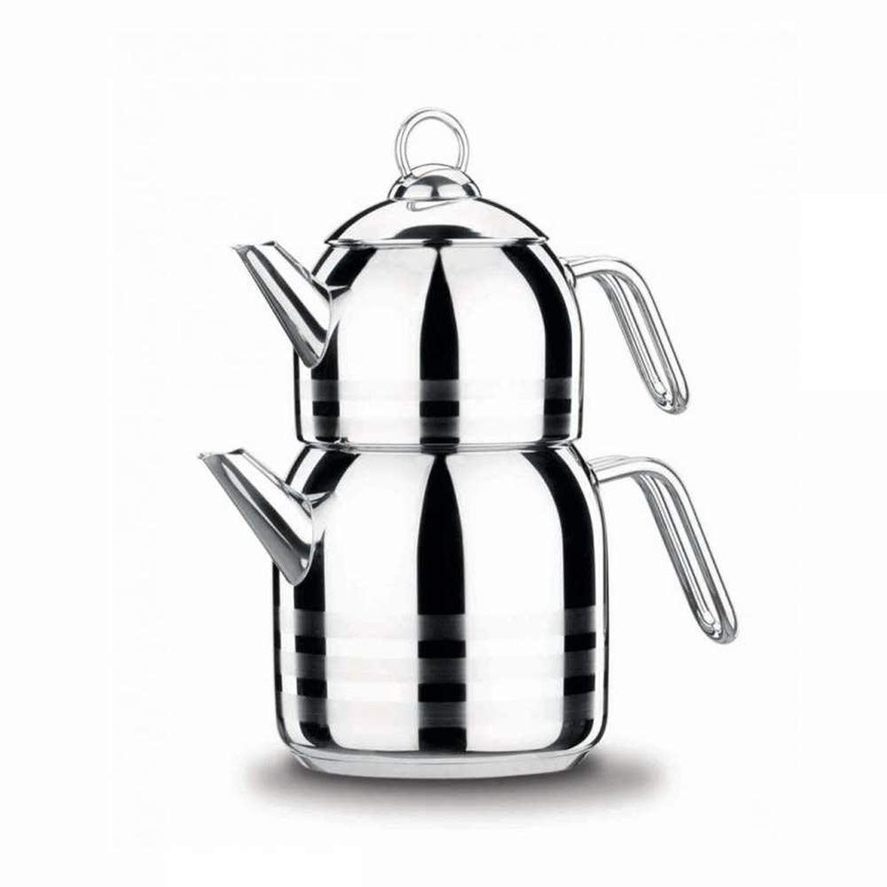 Korkmaz A091 Mega Teapot 4 Parts with Warranty Stainless Steel Induction Tea ...