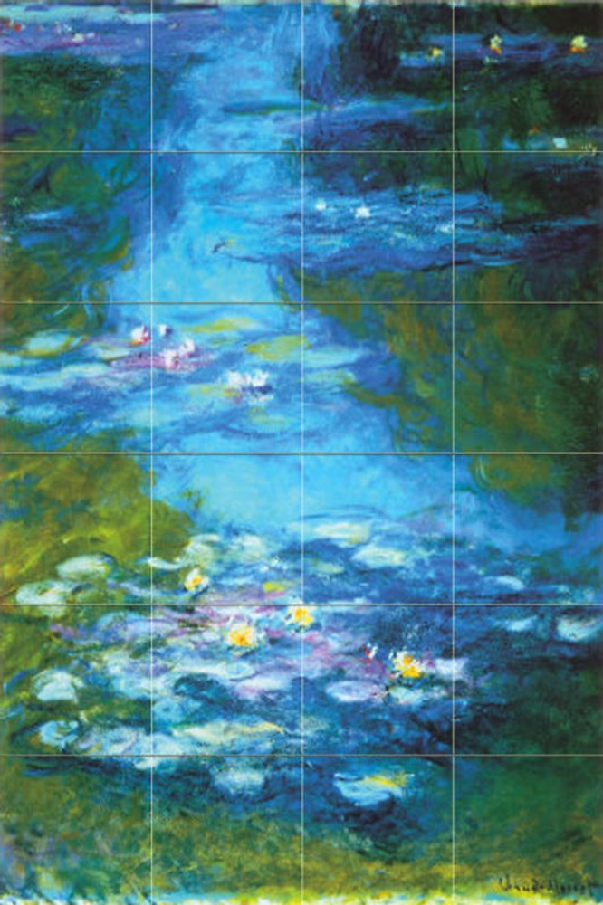 Art Mural Ceramic Backsplash Bath Monet Lilies Tile 664