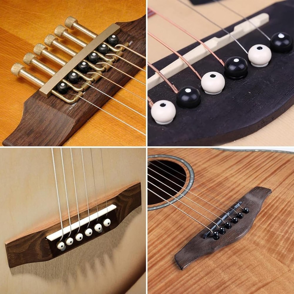 Guitar String Pins Pegs With Bridge Pin Puller Remover, Saddle Nut, 12pcs