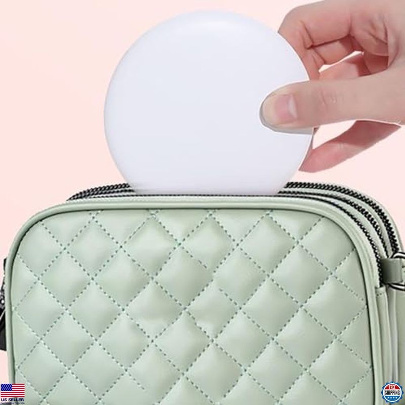 MONKEY SUN LED Mini Makeup Mirror, Compact Folding Travel Mirror with Touch