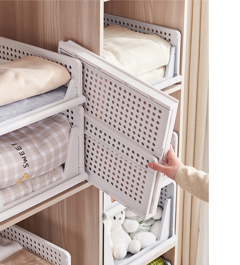 5-Pack Stackable Wardrobe Storage Baskets