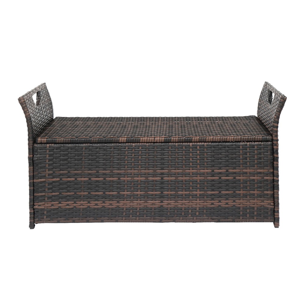 106*52*46cm Iron Frame Can Accommodate Brown Gradient Footstool Rattan Locker