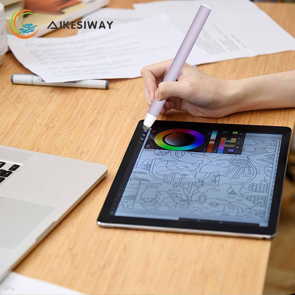 Universal Telescopic Stylus Pen for Touch Screens,Retractable Pointer Purple