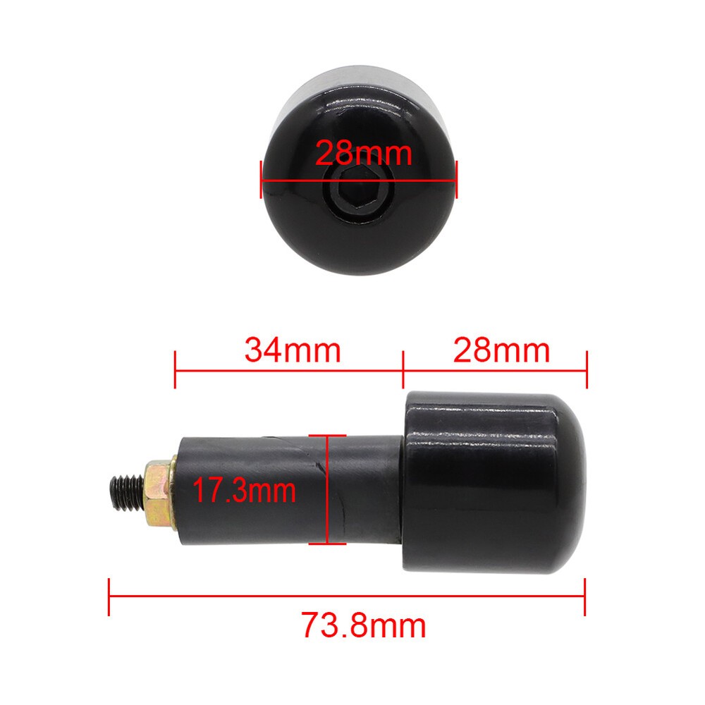 Solid Iron Handle Bar Ends Heavy Weight Vibration Reducing Grip Plugs 7/8" 22mm
