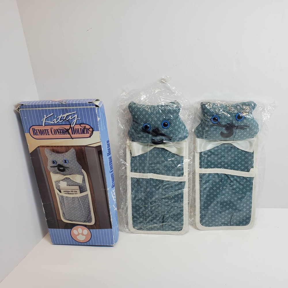 Vintage Kitty Cat Remote Control Holder 2 Pack
