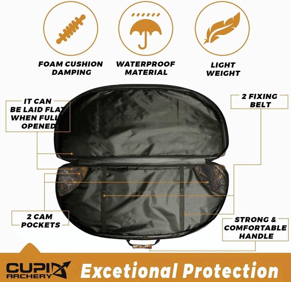 Compound Bow Case Soft Light-Weight Bow Bag with Arrow Pocket and Backpack Strap