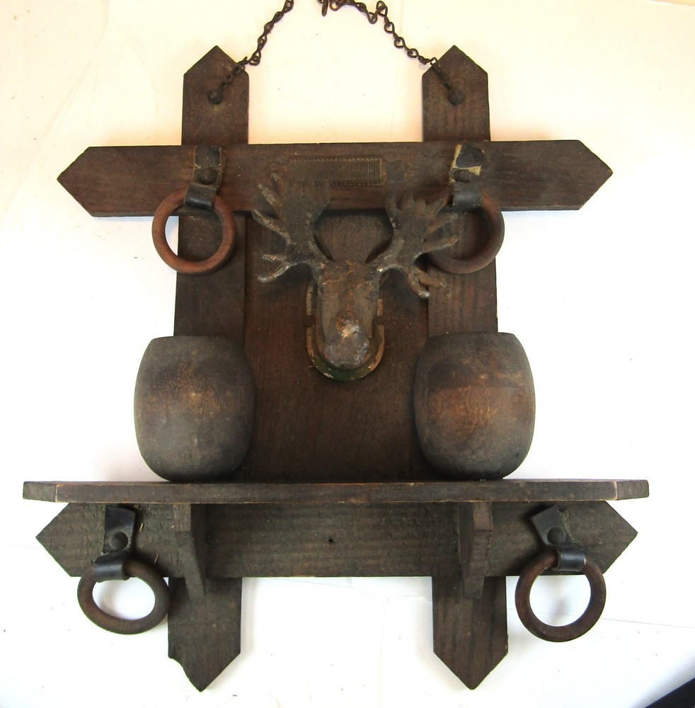 Antique Match Stick Holder - Moose - Rustic Cabin Decor - Wall Mount