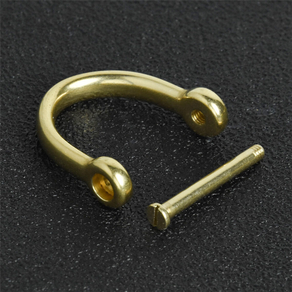 Solid Brass Stainless Steel Bow Shackle Screw Pin Joint Connect D Ring Key Chain