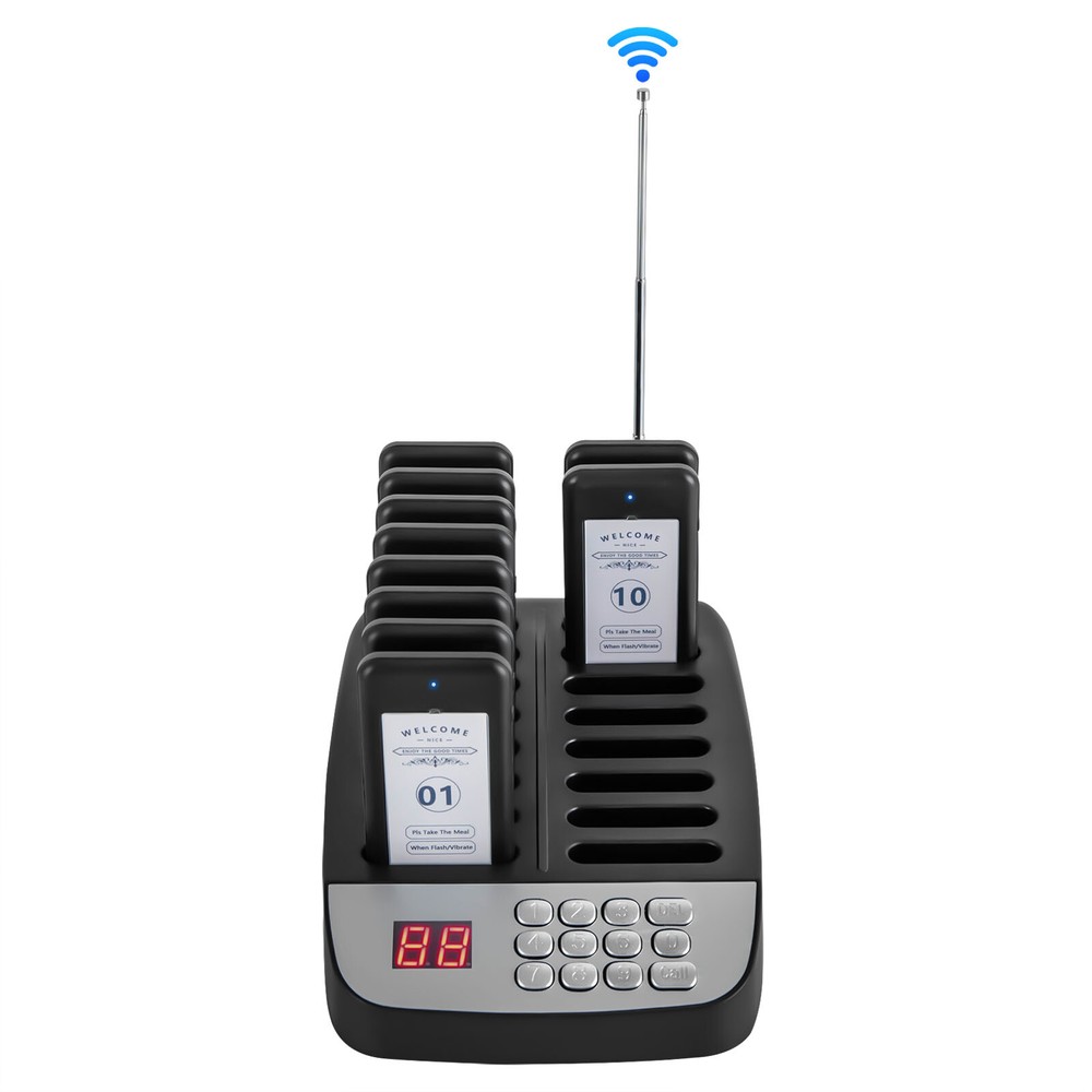 10 Restaurant Coaster Pager Guest Call Wireless Paging Queuing Calling System