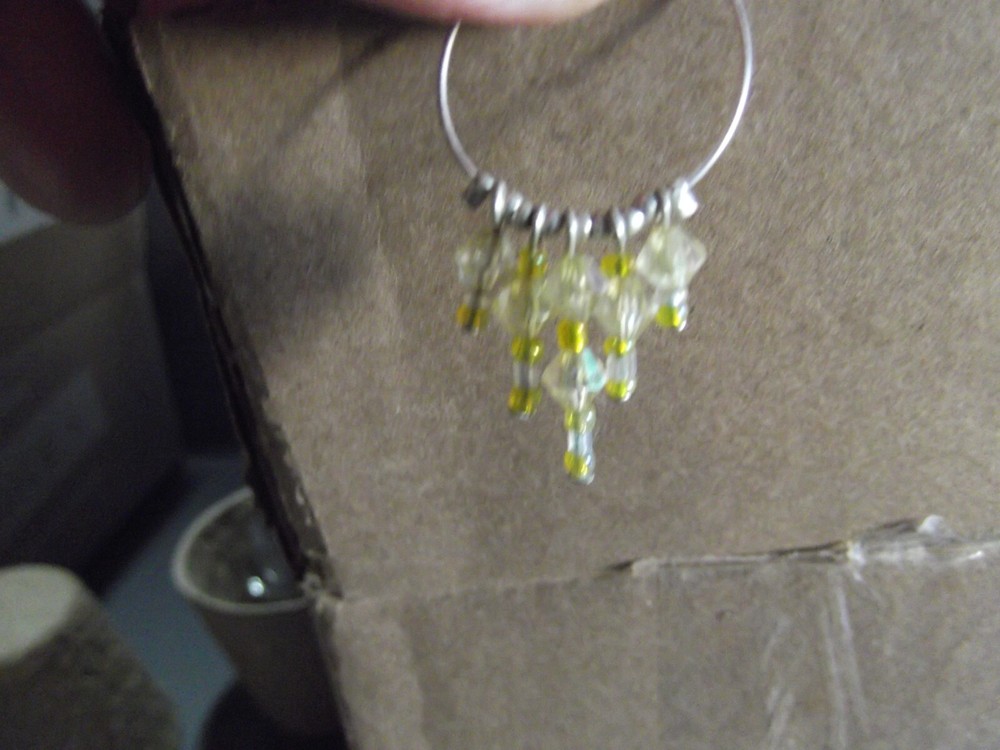 1 Pair Old 1"in Yellow Acrylic Loop Danglers