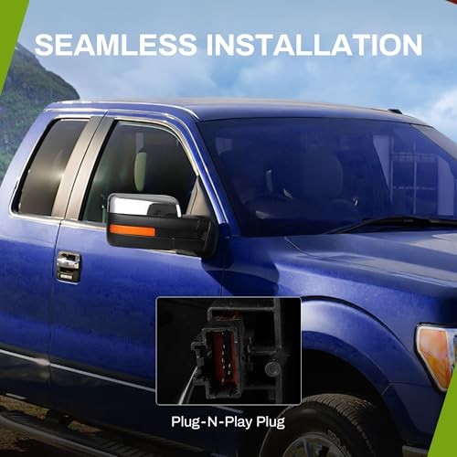 Right Passenger Side Mirror Towing Mirror Compatible with 2004-2014 Ford
