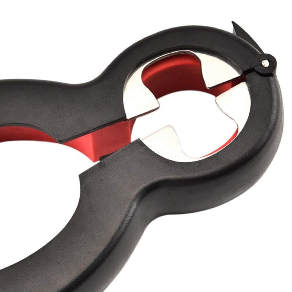 Medsuo Jar Opener 6 in 1 Multi Function Bottle Small, Black and red
