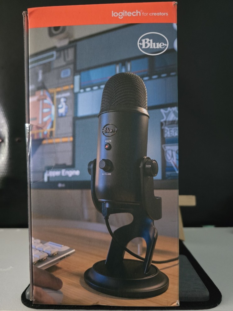 Blue Yeti USB Microphone Multi-Pattern Black with Mute Switch & Gain Control