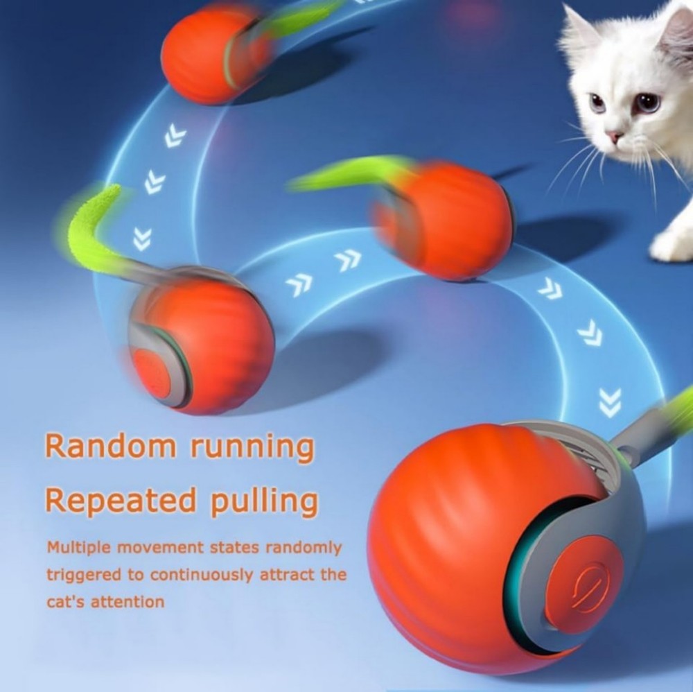 NEW Speedy Tail 2.0 - Automatic Moving Cat Toy Ball with Interactive Tail 1 Pack