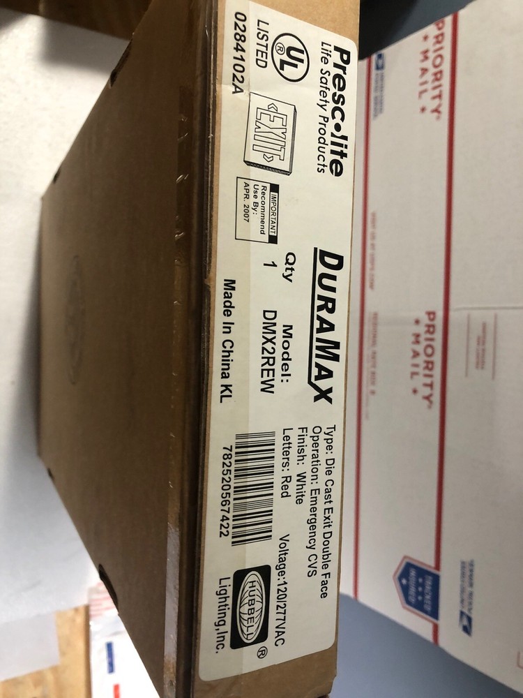 3 Hubbell Prescolite DuraMax DMX2REW Die Cast Exit Double Face White EXIT SIGN