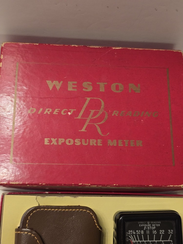 Vintage Weston Direct Reading Exposure Light Meter Model 853 Original Case, Box+