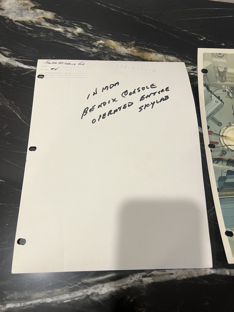 2 NASA Vintage Skylab Construction Bendix Console Kodak Photo Original