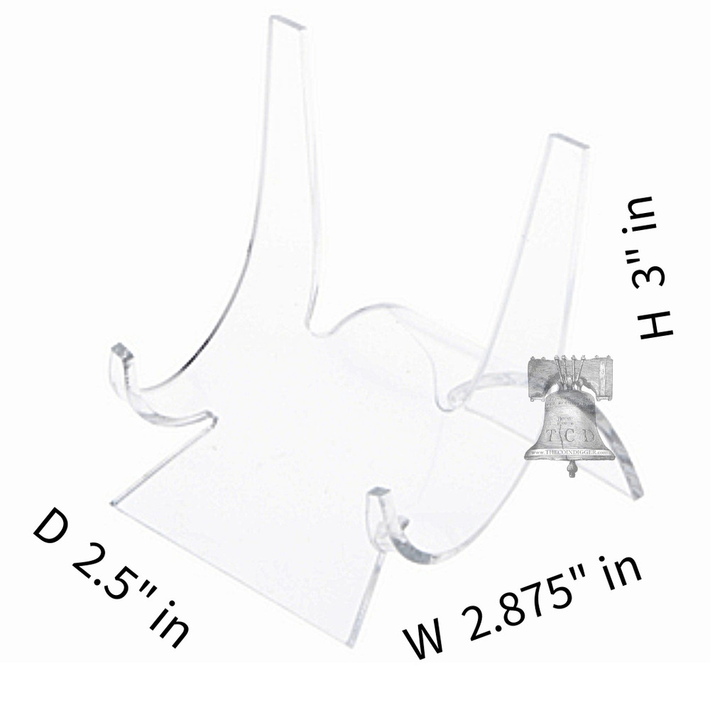 5 ASSORTED Curved Display Stands Clear Acrylic Easel Plates Seashells Tile Stand