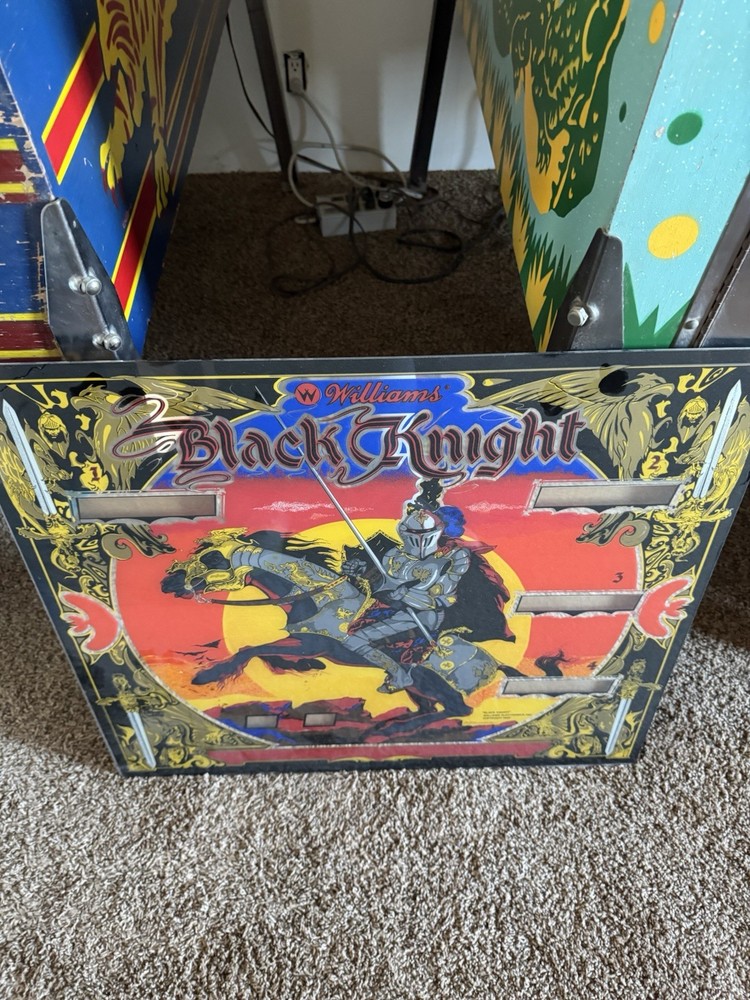 Williams Black Knight Pinball Machine Original Backglass