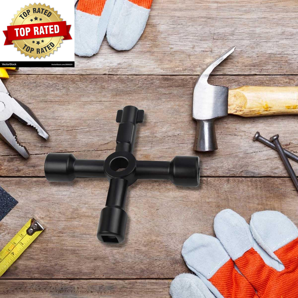 Triangle Multi-Functional Sillcock Key 4 Way Square Wrench Water Utility Key