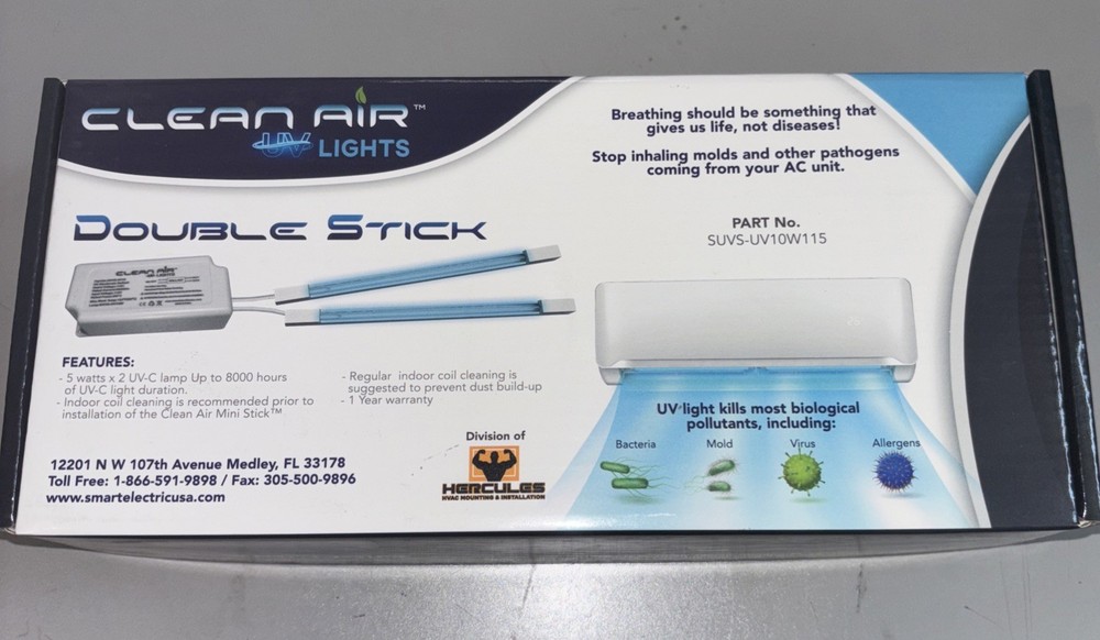 Clean Air Minisplit UV Lights (Double Stick)