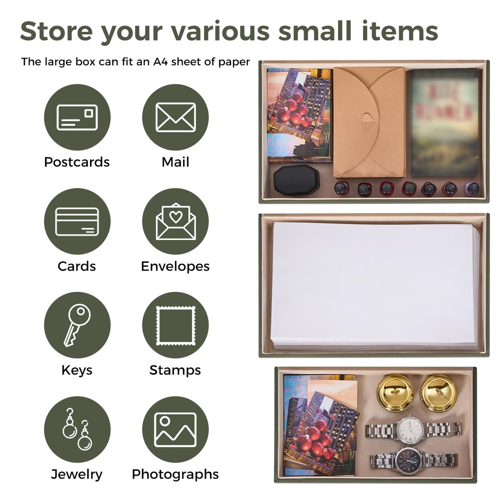 Decorative Boxes with Lids 2-Set, Memory Box for Keepsakes, Saving Space, Bea...