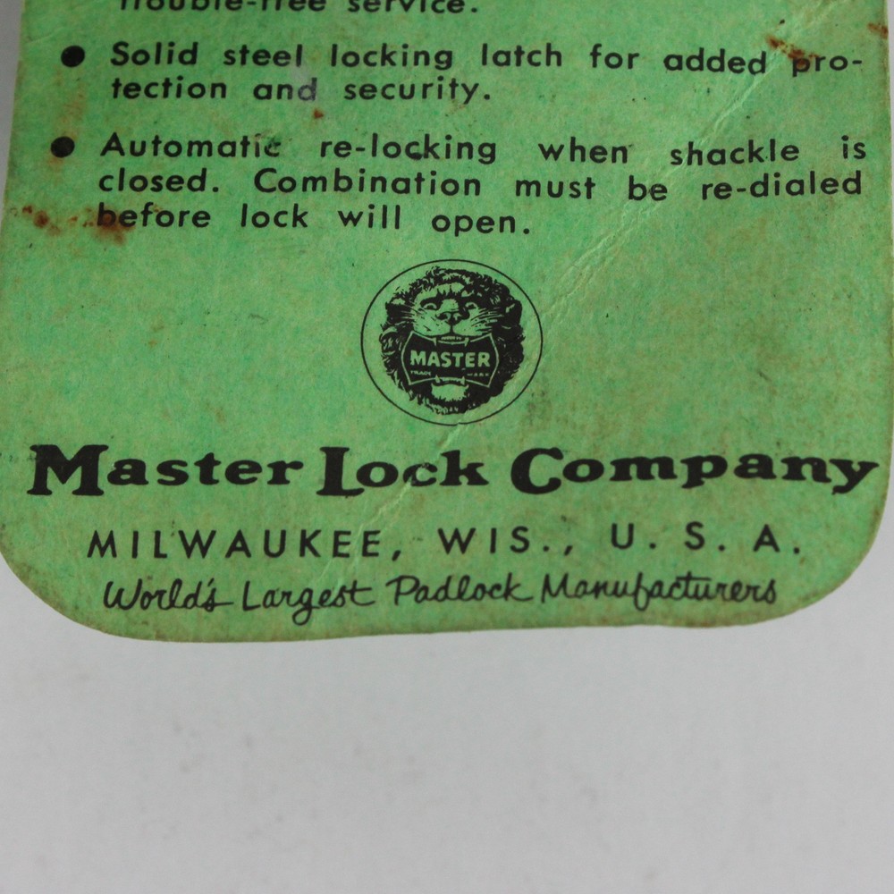 VTG Master Lock Co. Padlock with Combination FLAWED