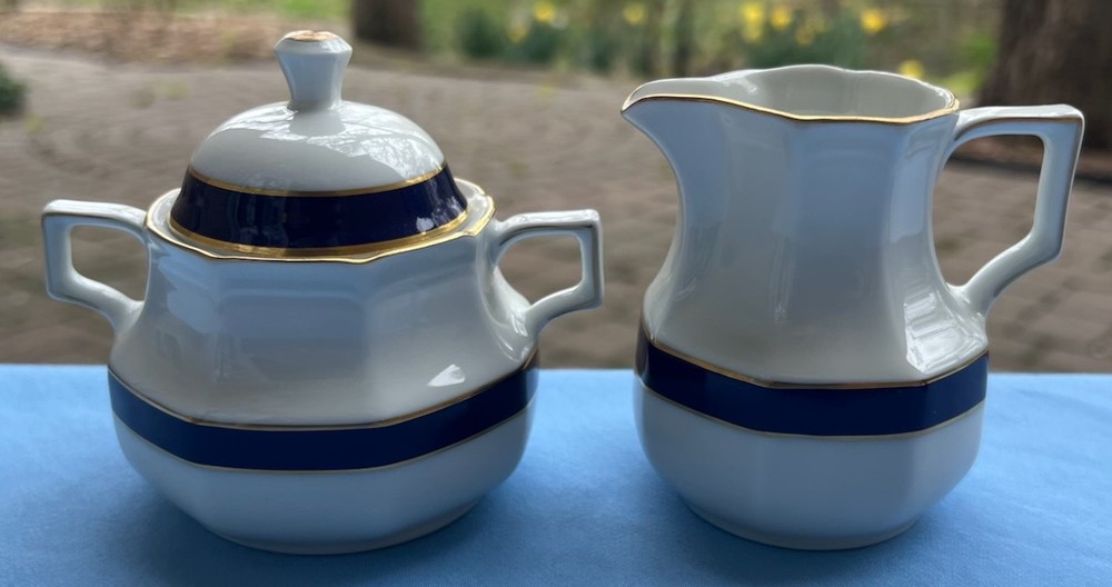 6 Pc Bareuther Dessert Set for 2, Bareuther Bavaria Echt Cobalt Unused