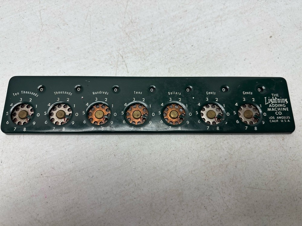 The Lightning Adding Machine Vintage Mechanical Calculator Accounting Arithmetic