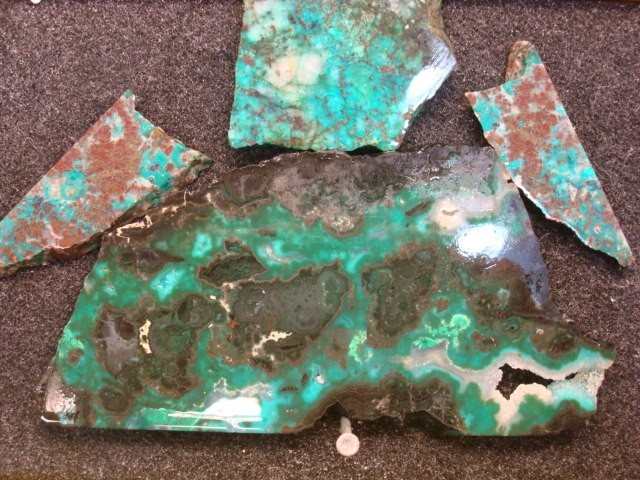 chrysocolla 4 slabs bisbee mine