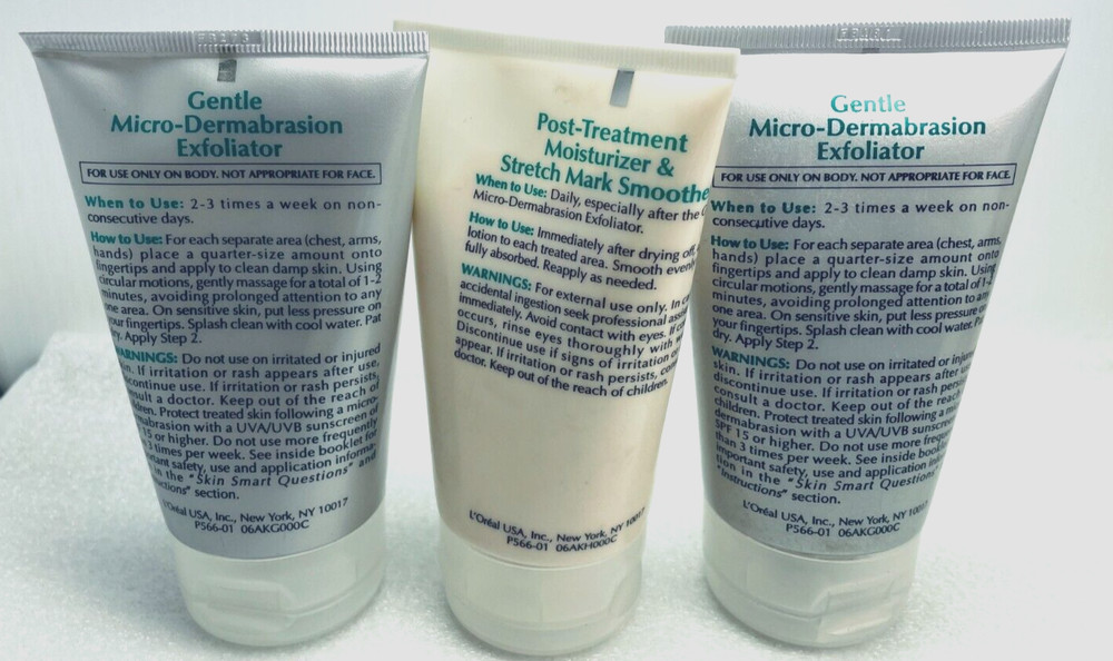 2-Step L'OREAL ReFINISH Chest Arms Hands Microdermabrasion Kit +BONUS Step 1