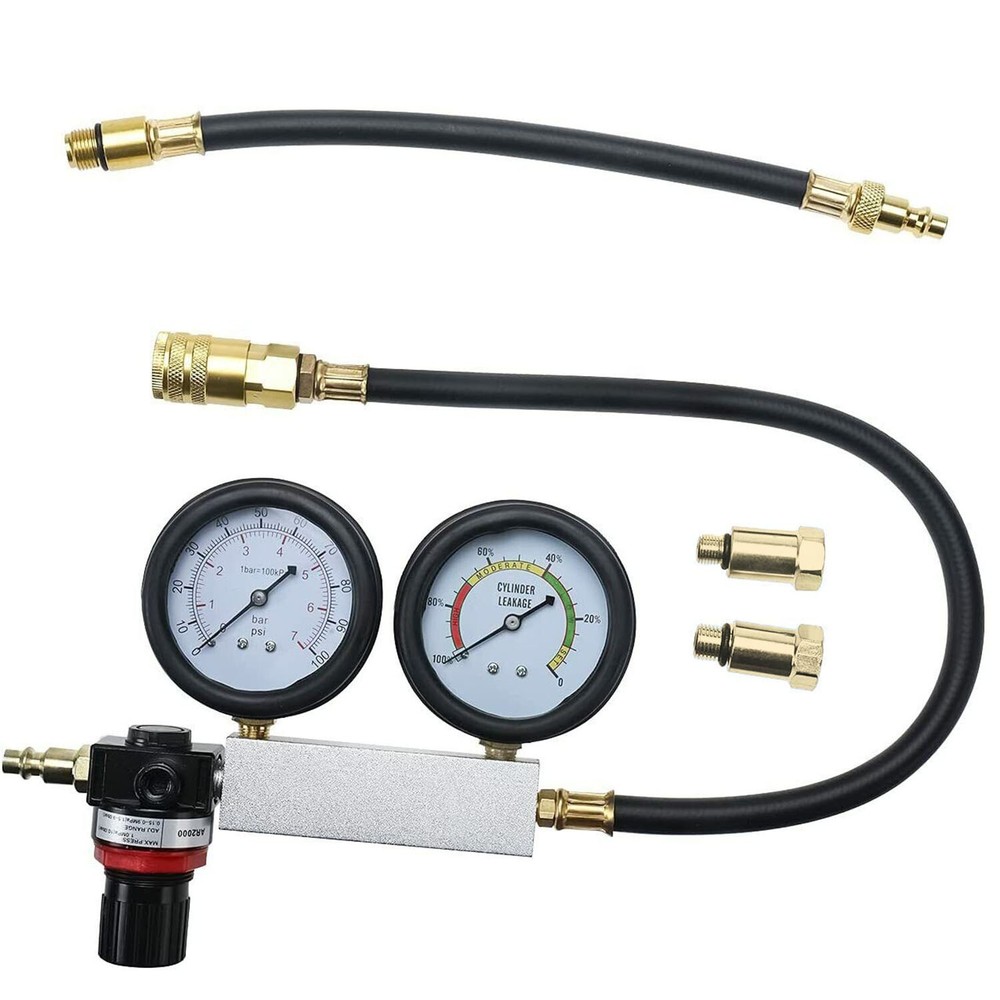 Engine Compression Diagnosis Tester Cylinder Leak Down Gauges Detector Leakage