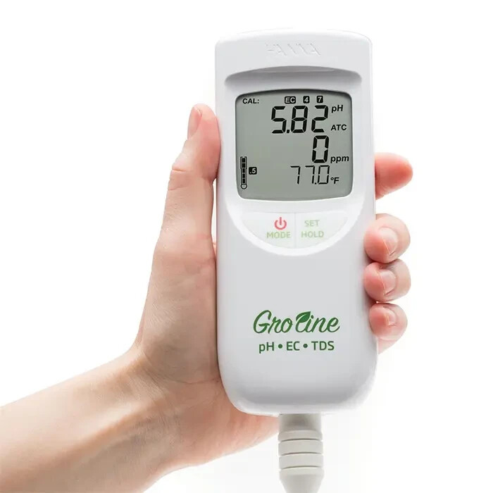 GroLine Hydroponic Waterproof pH/EC/TDS/Temperature Portable Meter
