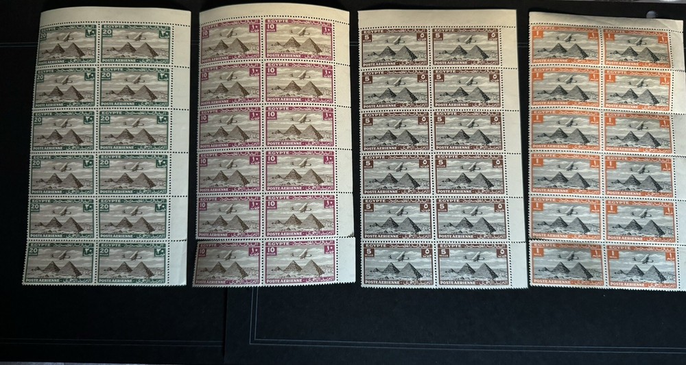 Egypt- 1947 Airmail 48 Stamps Mint Never Hinged Value $ 80