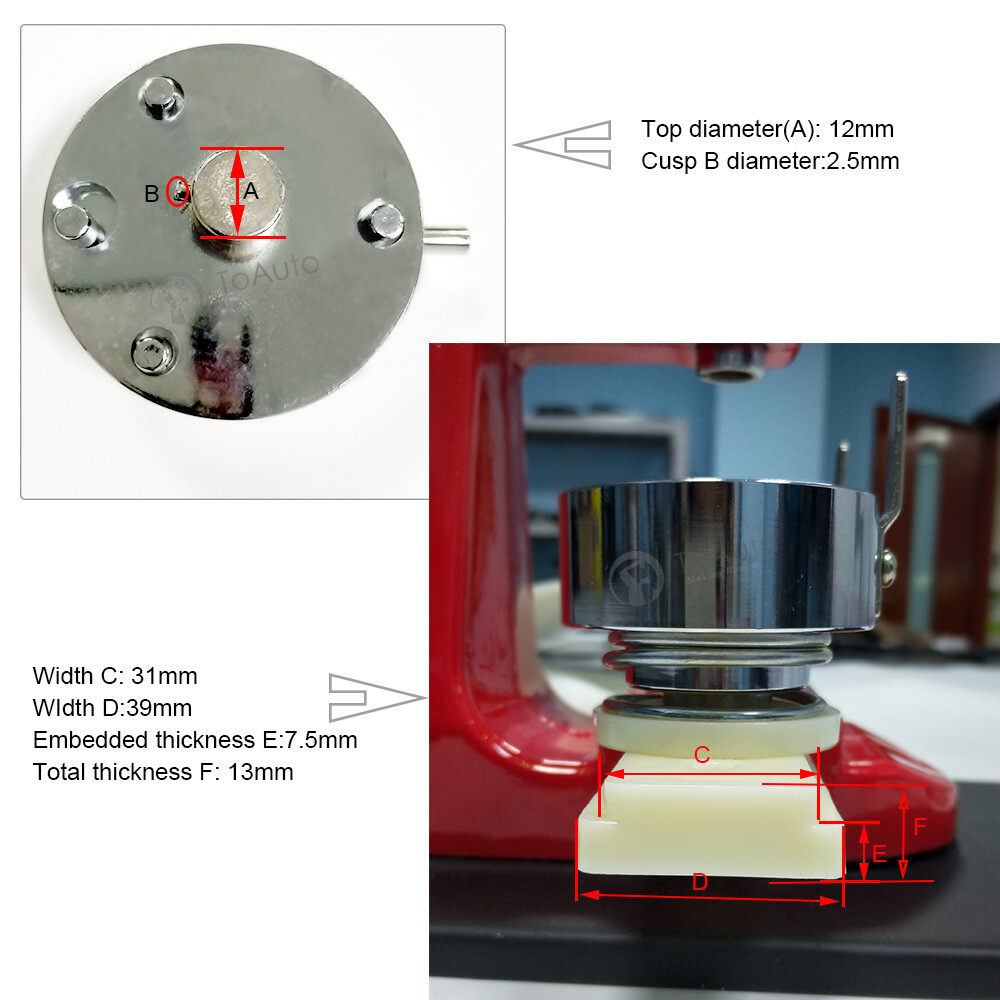 ToAuto DIY Interchangeable Mould for Round Button Maker Badge Machine 25/32mm