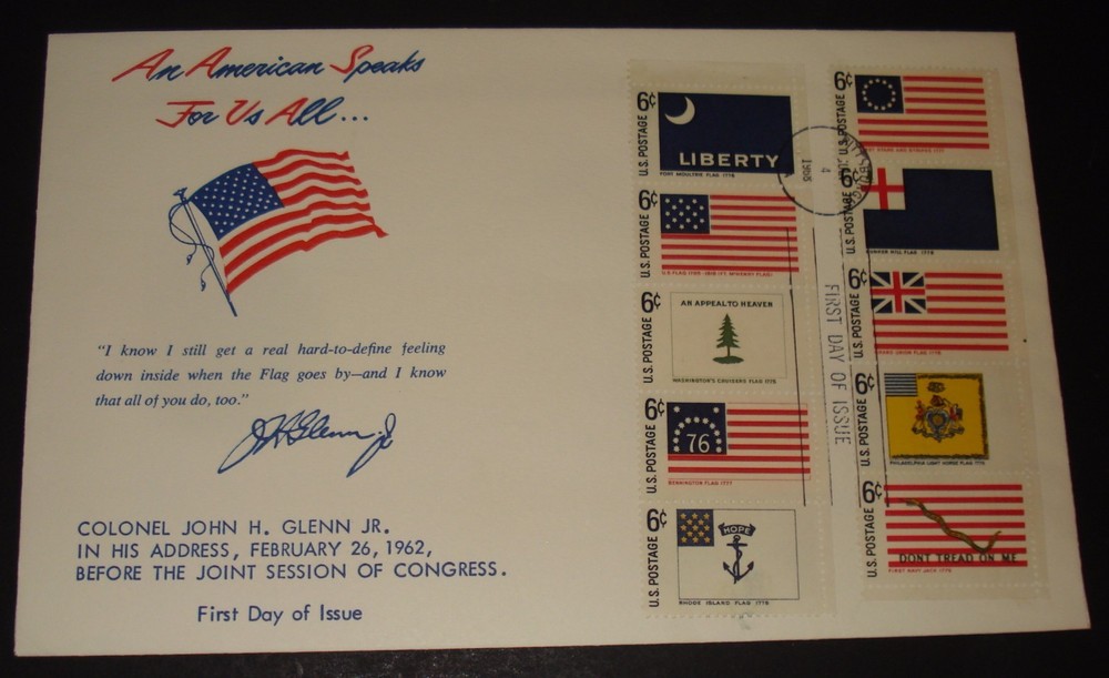 #1345-1354 HISTORIC FLAGS LARGE SIZE UNADDRESSED FDC