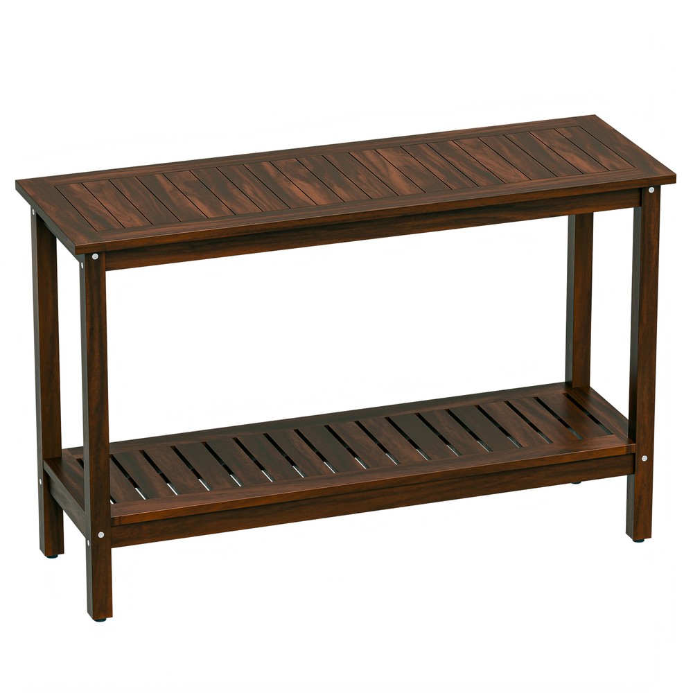 48" Wood Console Table W/ Shelves Entry Way Table Storage Easy Assembly Coffee