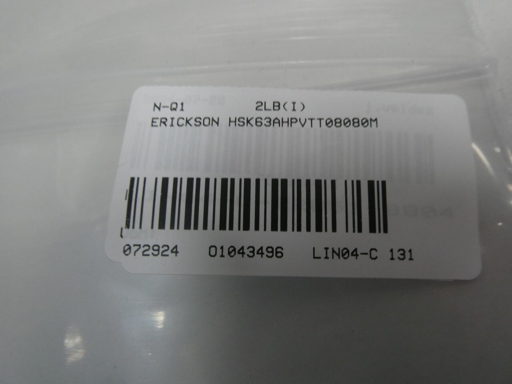 Erickson HSK63AHPVTT08080M Tool Holder