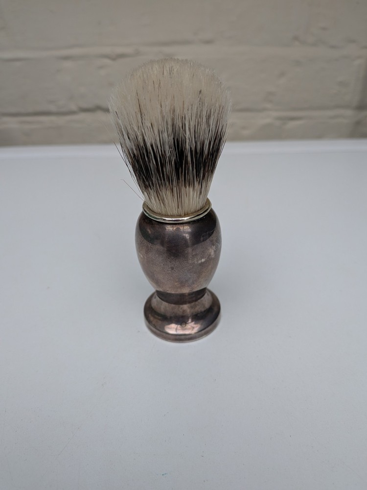 ANTIQUE STERLING SILVER HANDLED SHAVING BRUSH