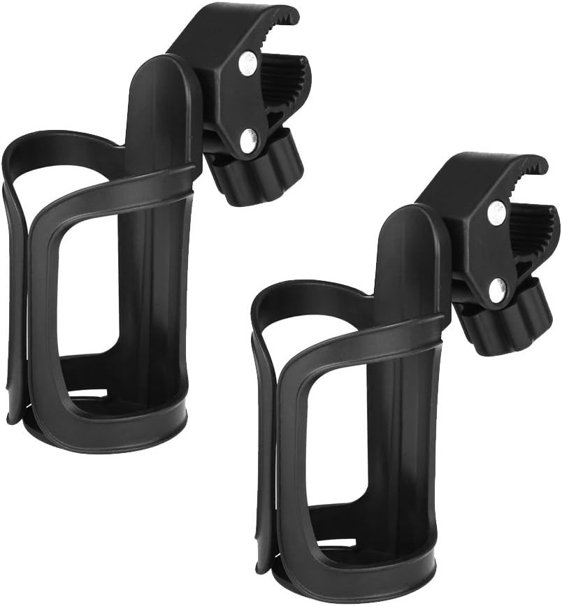 Versatile Cup Holders for Bikes, Strollers & Walkers - 360° Rotation, 2 Pack