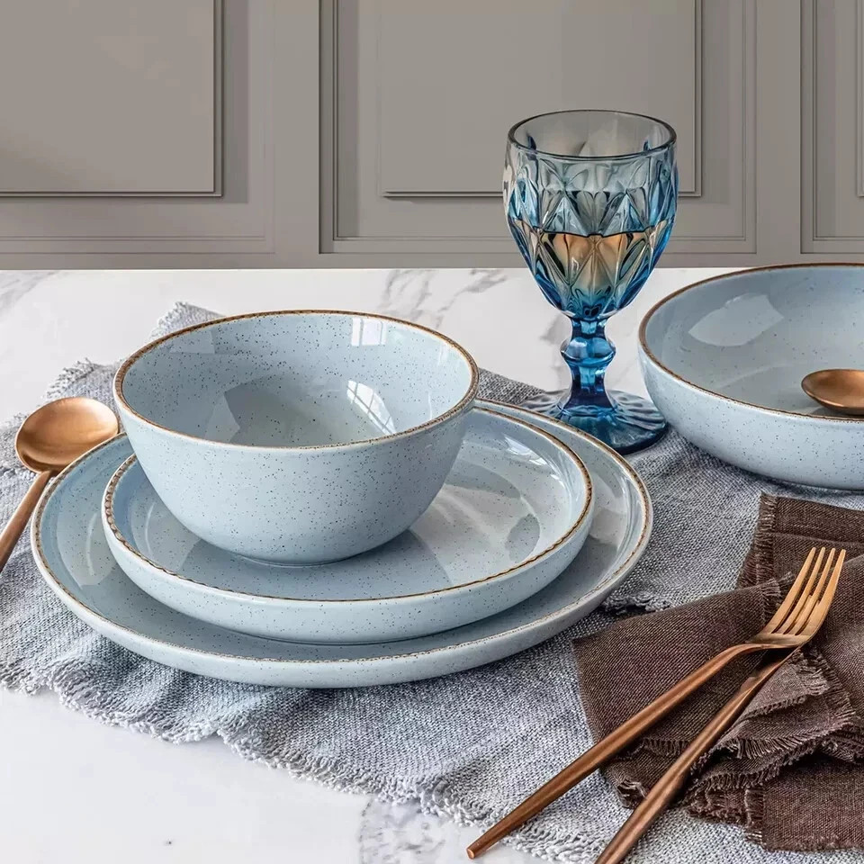 Over & Back Options 16-piece Dinnerware Set - Sage Stoneware, Holiday Table Set