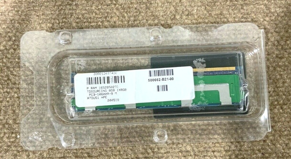 HP 8GB PC3-10600 DDR3 ECC SDRAM DIMM 500662-B21 ✅❤️️✅❤️️ NEW! Open Box!