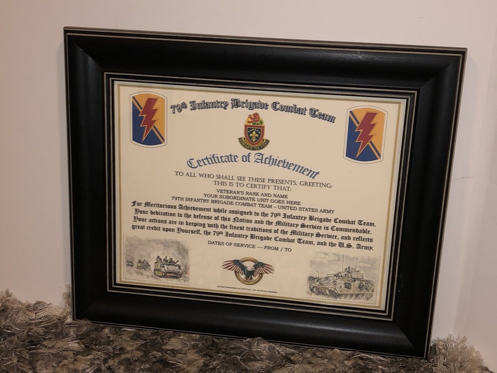 79TH INFANTRY BRIGADE COMBAT TEAM - COA / (COMMEMORATIVE CERTIFICATE)